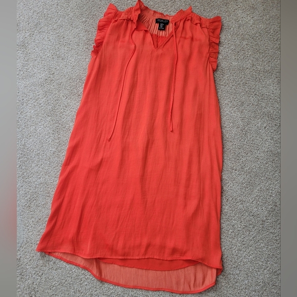 RACHEL Zoe Sleeveless Red Ruffle Shift Dress sz XS - Excellent Condition - Picture 3 of 7